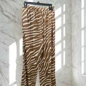 Brown Zebra Print Pants – Wide Leg, High Waist, Resort Chic Style 🤎